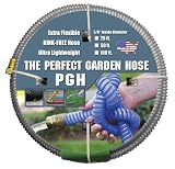 Tuff-Guard The Perfect Garden Hose, Kink Proof Garden Hose Assembly, Grey, 5/8" Male x Female GHT Connection, 5/8" ID, 50 Foot Length