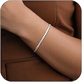 Adjustable Tennis Bracelets for Women Dainty 18K Gold Plated Cubic Zirconia Tennis Bracelet Sparkly Bling Diamond Bracelet Simple Elegant Bracelets for Women