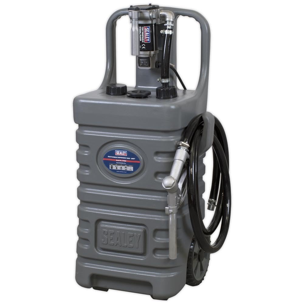 Sealey DT55GCOMBO1 55ltr Mobile Dispensing Tank with Diesel Pump-Grey - DT55GCOMBO1