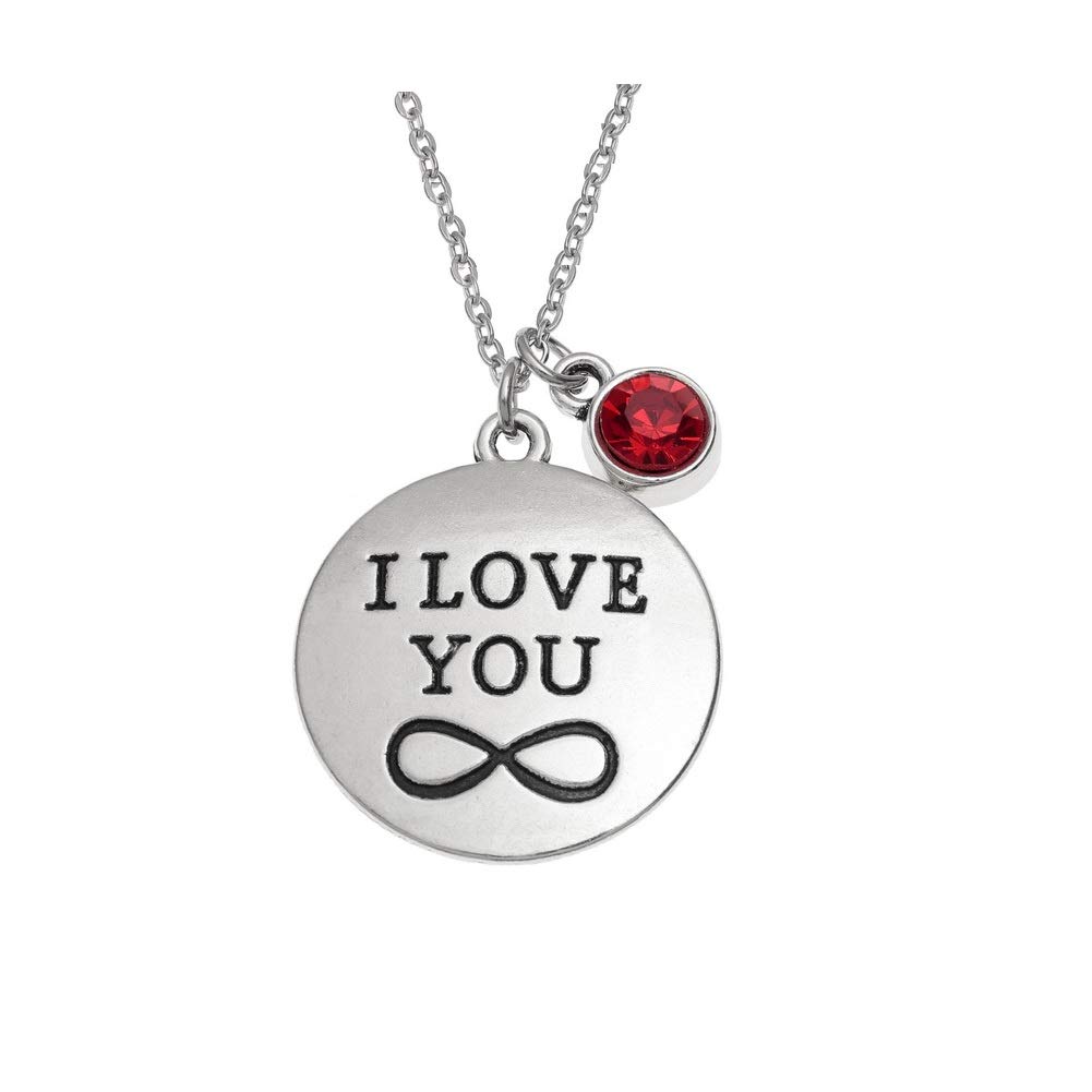 Mother Daughter Love Infinity Sentiments Necklace Memories Friendship Faith Hope Crystal Jewellery Gift Boxed (I Love You (to infinity))
