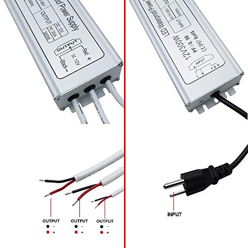 inShareplus LED Driver, 300W IP67 Waterproof Outdoor Power Supply,AC 90-265V to DC 12V 25A Low Voltage Transformer, Adapter with 3-Prong Plug for LED Light, Computer Project, Outdoor Use - Thumbnail 5