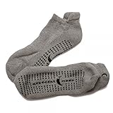 Crescent Moon ExerSocks (3-pack) Non-Slip Grip Socks (Gray, Large)