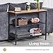 KICODE Console Table Sofa Table Entryway Industrial Side Table with 2 Iron Mesh Storage Shelves for Living Room Corridor and Bedroom