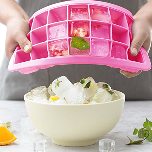 Newcomdigi Gefrierformen Gefrierbehälter Eiswürfelbereiter mit Deckel (Rosa) – Bild 6