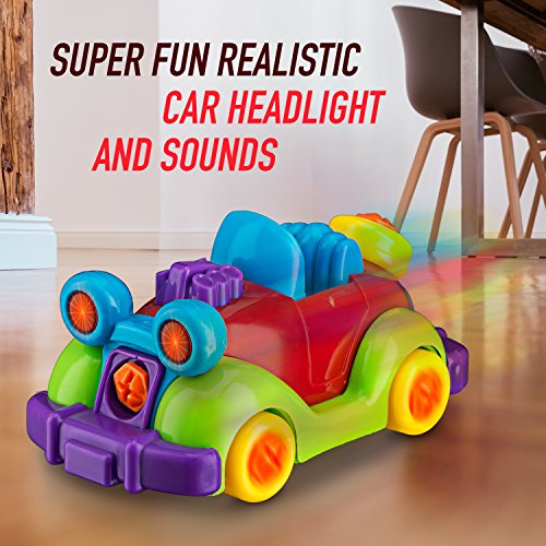Build your Own and Take Apart Racing Motorcycle & Car Combo Set, Kids Toys Multi Pack, With Sounds & Lights - Includes Mini Philips and Flathead Screws and Screwdriver by Toydaloo