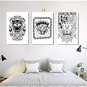3 Panel Black and White Painting Wall Decor...