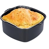 Tomotato Air Fryer Cake Pan, 7in/8in Nonstick Air Fryer Cake Barrel, Pizza Bread Baking Pan Basket Kitchen Accessory for 3.8QT-8QT Standard Deep Fryers, Dishwasher Safe (7 inch)