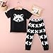 Newborn Organic Fox Baby Girls Boys Tops T-Shirt+Pants Leggings 2pcs Outfits Set (0-6 Months, Black&White)