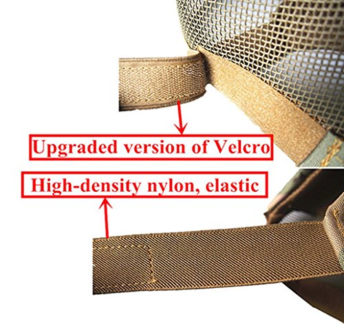 image for TUOP Airsoft Steel Mesh Mask, Full Face Protective Mask for Tactical G