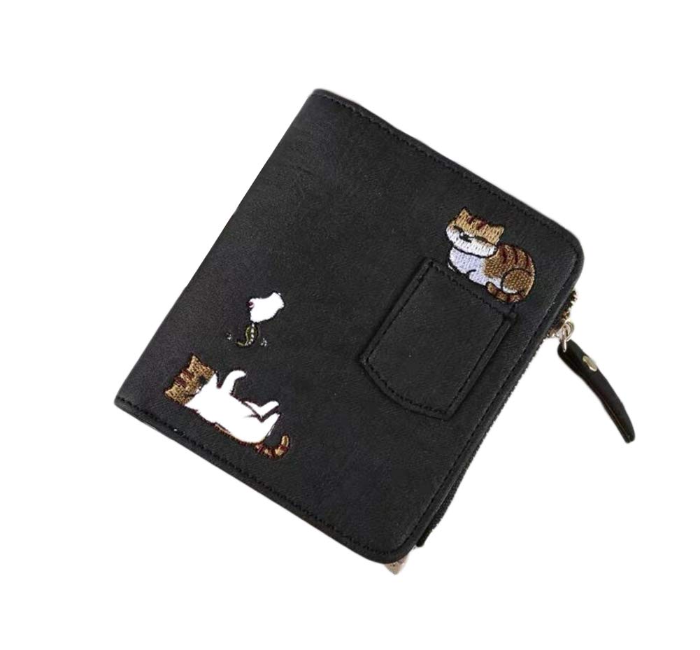 Oyccen Cute Girl's Small Coin Purse Women Wallet with Zipper Pocket Short Credit Card Holders