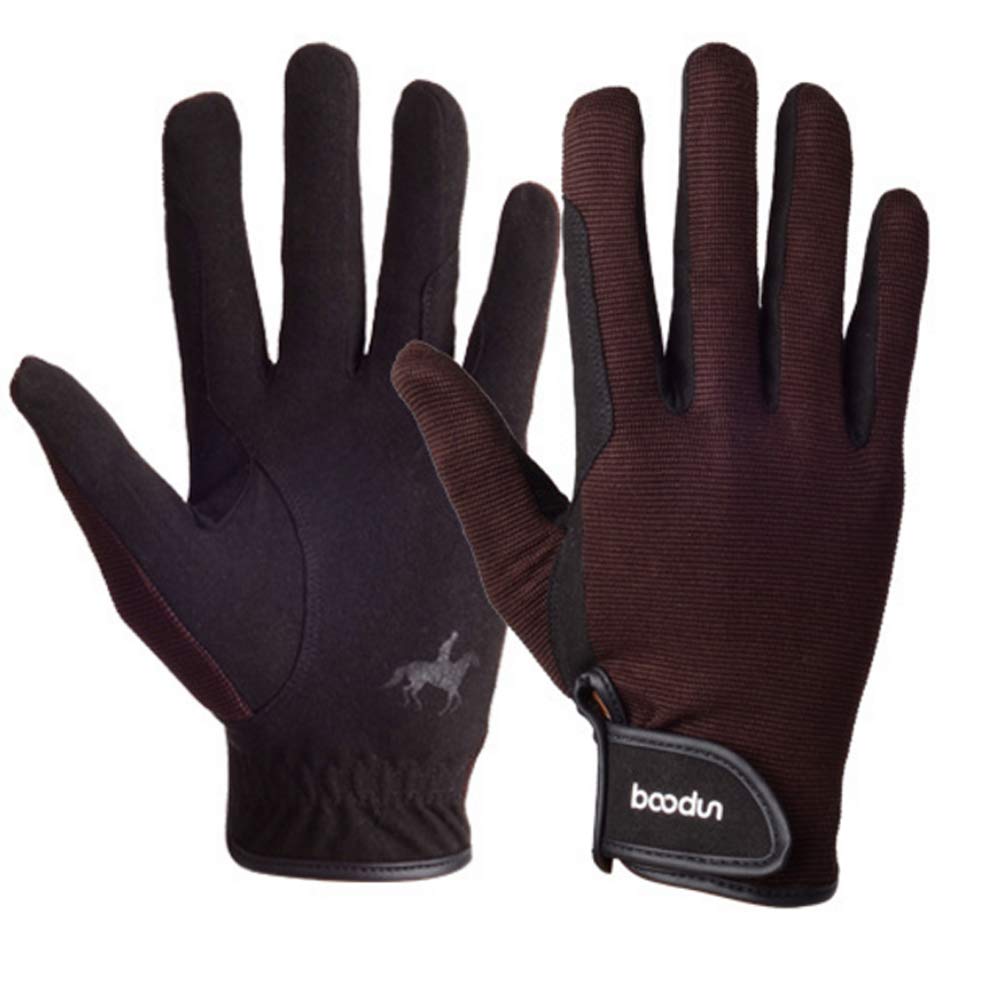 AICTIMO Horse Riding Gloves for Equestrian Ridng Professional Breathable&Soft (Coffee, S/M)