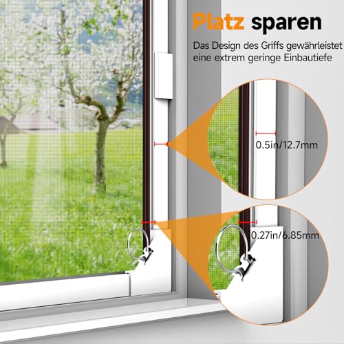 OWYR Fly Screen Window Magnet, 120 x 130 cm, White Frame with Grey Net | Insect protection, mosquito net window, DIY adjustable, fine plastic mesh, fibreglass net, fly screen roof window