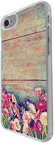 002837 - Vintage Wood Tulips and Daisy Floral Roses flowers Chic Design For iphone 7 plus 5.5" Fashion Trend CASE Back COVER Plastic&amp;Thin Metal - Clear