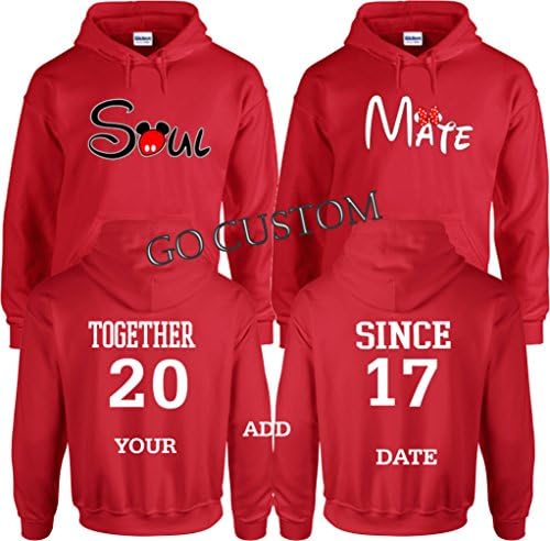 SOUL MATE Love VALENTINE'S Together Since Couple Hood Pull Over