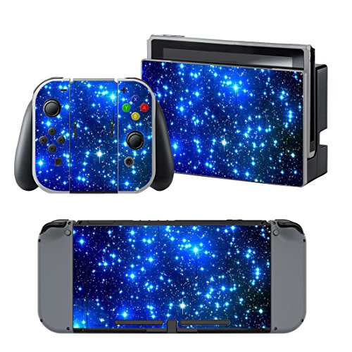 GALAXY Nintendo Switch Controller Cover Skin Set for Console Dock Joy Con Vinyl Decal Sticker Protector -Starry Blue by BR