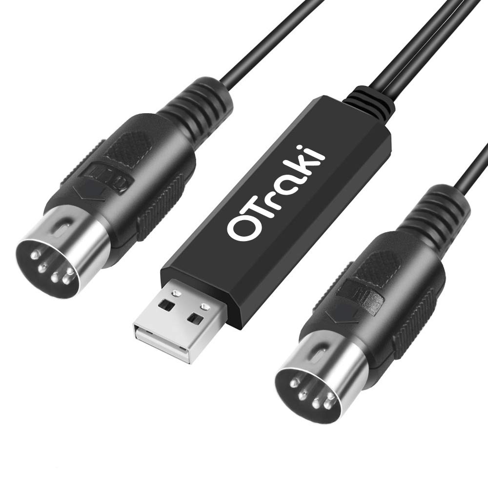 OTraki Midi Out USB, 5 Pin Midi Cable 3m/6.6Ft for Music Keyboard Piano to PC Laptop Keyboard USB Cable USB MIDI Interface Converter for Home Music Studio