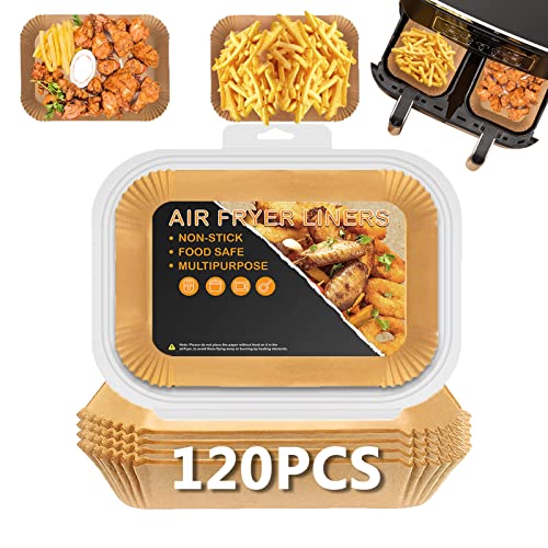 Air Fryer Liners for bella 4Qt Slim Air Fryer, Air Fryer Parchment Liners for Ninja DZ201/DZ401/DZ550/SL401 CHEFMAN 6 Quart Dual Basket Air Fryer
