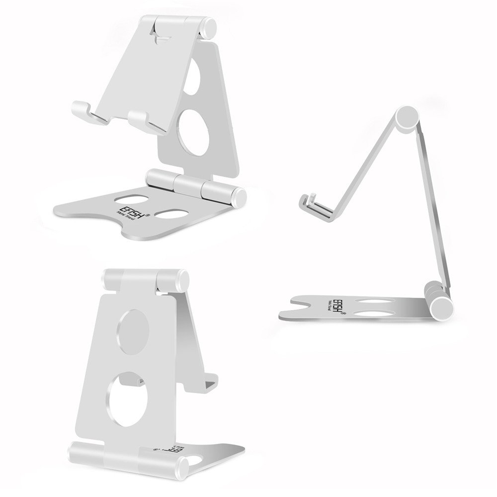 EFISH 270 Degree Dual Shaft Adjustable Metal Mobile Phone Stand - Silver