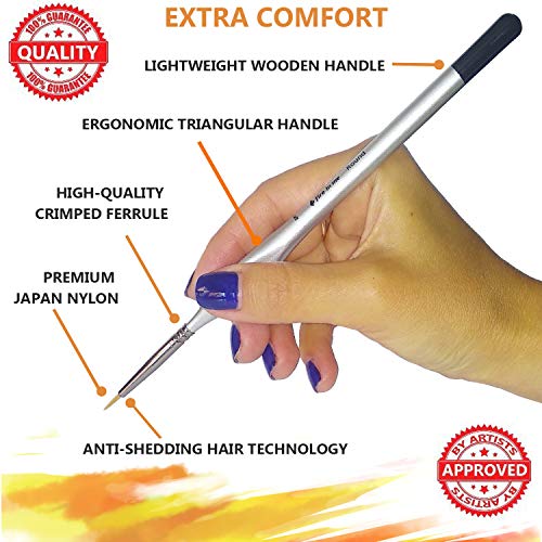 Miniature Paint Brush Set 6pcs + 1 Free - Best Find Detail Paint Brushes Model Paint Brush Set - Small Tiny Oil Watercolor Acrylic Brushes Hobby Art Supplies