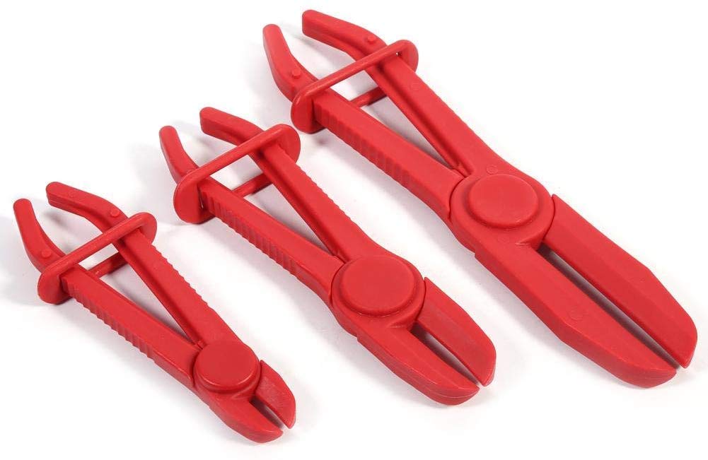 Hose Clamp Pliers Set, 3Pcs Flexible Nylon Hose Clamp Tool Set, Brake Fuel Water Line Clamp Pliers Hand Tool, 3 Size Universal Sturdy Hose Clamp Pliers Set for Coolant, Fuel Systems, and Other Lines
