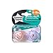 Tommee Tippee Every Day Pacifiers, Symmetrical Design, BPA-Free Silicone Binkies, 6-18m, 2-Count, Colors and Designs Vary