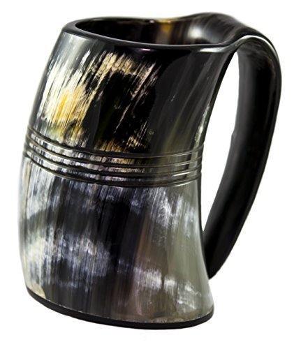 Maximus International - The Original Handcrafted Authentic Viking Drinking Horn Tankard for Beer, Mead, Ale – Medieval Inspired Stein Mug wood Bottom and Ring – Food Safe Vessel With burlap sack. - Thumbnail 4