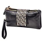 Leegoal(TM) Women Punk PU Leather Bling Rivet Evening Party Fashion Clutch Bags Purse Wallet Handbag
