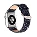 MIFFO Apple Watch Band 42mm Leather Glitter iWatch Strap Extreme Deluxe Shiny Bling PU Leather Bracelet Wristband for Apple Watch Series 3, Series 2, Series 1, Sport Edition (Z-Black-42mm)