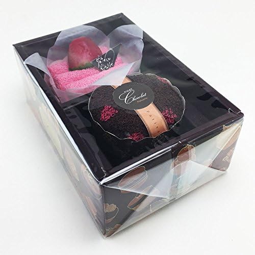 PALET Chocolat Patisseie Gift Set Face Hand Towels Art Created Cake Gift Box Multi-Color 9”x 9” inches 2 Pieces # 0106