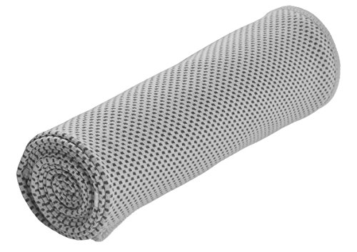 RiptGear Instant Cooling Towel - Ultra Thin Lightweight Design for Fitness and Exercise, Gym, Yoga, Sports, Pilates, Travel, Running and Hiking - Gray