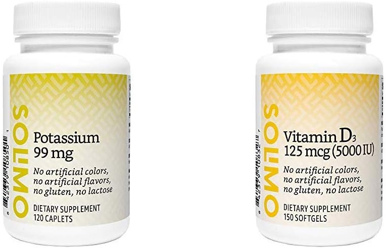  Brand - Solimo Potassium 99 mg, 120 Caplets, Four Month Supply (Packaging may vary): Health & Personal Care