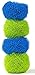 Dish Scrubber Brush With Detachable Handle - Scratch-Free Hard Polyester Sponge Set for Pot, Pan, Plate Scrub - 4 Pack Scourer (Green Blue)