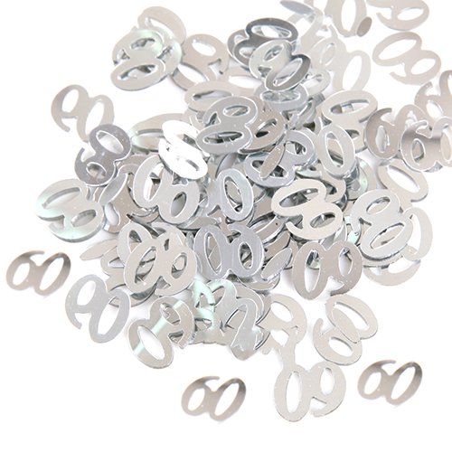 Birthday Confetti - 14g (60th, Silver)