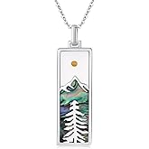 Suiknsn Mountain Necklace 925 Sterling Silver Mustard Seed Pendant Necklace Jewelry Gifts for Women Girls