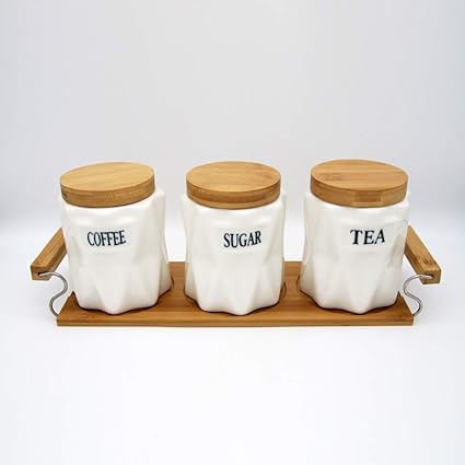 tea sugar coffee ceramic jars