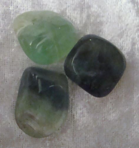 3 Green Flourite Tumbled Stones Gemstones Crystals Healing Rocks Wiccan Supplies by Enchanting Moon