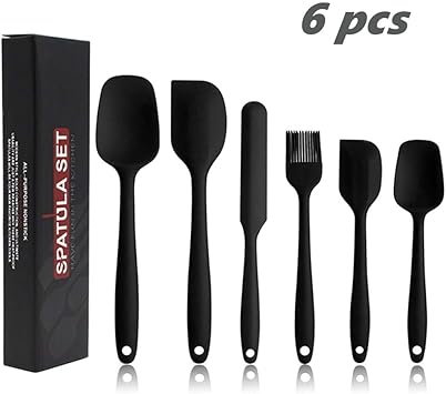 Tesistance 240 High Temperature Silicone Spatula Set Bpa Free One Piece Seamless Design Non Stick Rubber Kitchen Utensil Set For Cooking Baking And Mixing Black Amazon De Kuche Haushalt