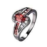 Junxin New Three 10KT Black Gold Wave Ring, Womans Wedding and engagement Cz Rings.