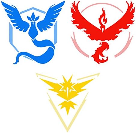 Team Valor Mystic &amp; Instinct Pokemon GO Decal Graphic Vinyl Die Cut Sticker Set Large 4 x 4" (3 Stickers (1 of each))