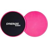 Synergee Core Sliders. Dual Sided Use on Carpet or Hardwood Floors. Abdominal Exercise Equipment