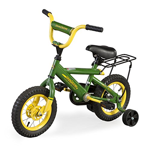 John Deere Ride On Toys Kids Bicycle with Training Wheels for Kids Aged
