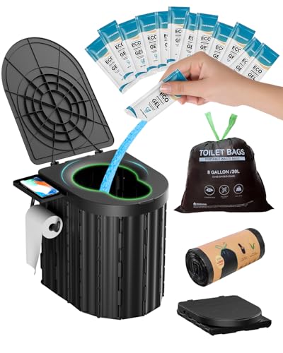 Portable Camping Toilet with Leak-Proof Bags