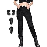 WILLIAMHUA Women Moto Jeans Motorcycle Pants Motorbike Biker Trousers with Protector