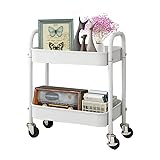 2 Tier All-Metal Rolling Cart, Rolling Storage Cart