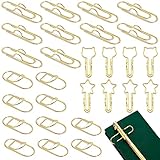 GeoGeoDIY 30 Pcs Pen Clips Stainless Steel Paper