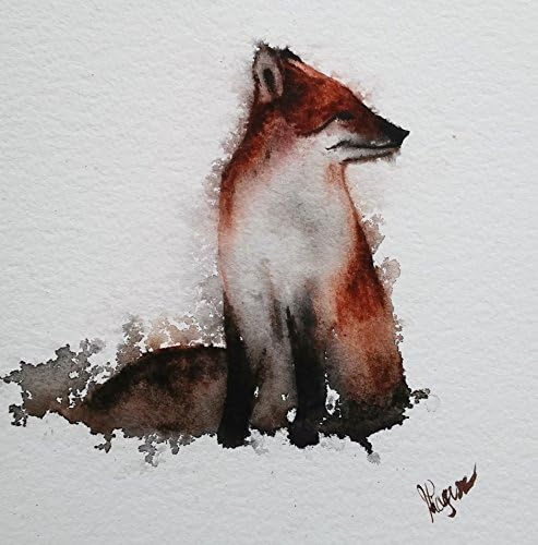 FOX Painting, Animal Art, children's room art, ORIGINAL Red Fox watercolor painting original WATERCOLOR Fox Painting Animal Art