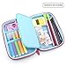 JUJIN Cute Owl Face Hardtop EVA Pencil Case Big Pencil Box With Compartment For Kids (Light Blue)…