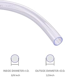 DERNORD PVC Tubing 3/8"ID X 1/2"OD Flexible Clear