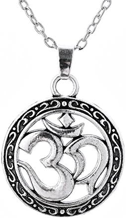 Ohm Fishhook Collar Con Colgante De Simbolo De Nudo Celta De Yoga Hindu Wicca Religious Om Hombre Joyeria