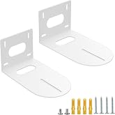 Sumnacon PTZ Camera Bracket 2 Pcs White Universal Wall Mount Camera Bracket Compatible with for Various PTZ Cameras Solid Metal Wall Mounting Bracket with Screws for Office, Church